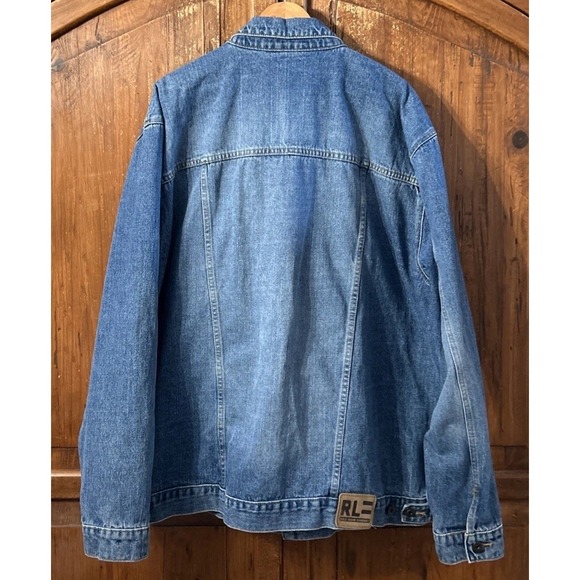 Mens VTG Polo Jeans Company Ralph Lauren Trucker Jean Jacket Denim 3XT 3XL Tall